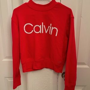 Calvin Klein Performance Cropped Pink Sweatshirt